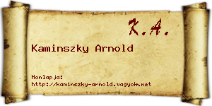 Kaminszky Arnold névjegykártya