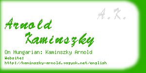 arnold kaminszky business card